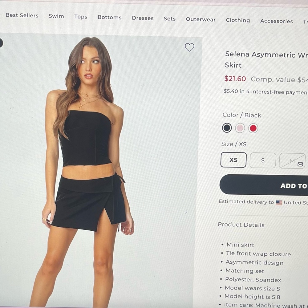 Edikted Black Wrap Skirt